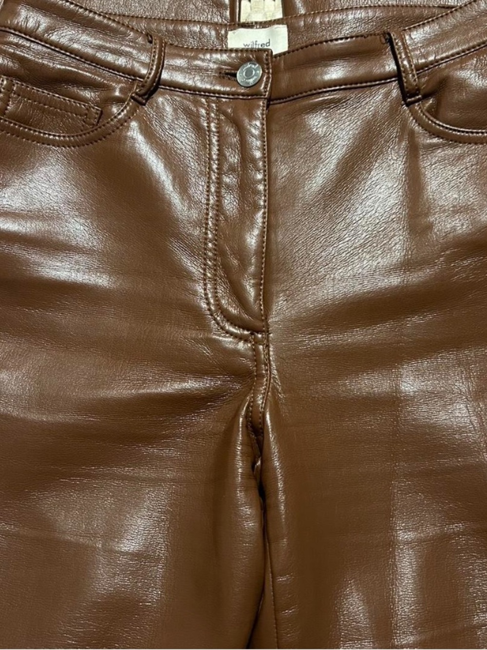 Aritzia Melia brown leather pants